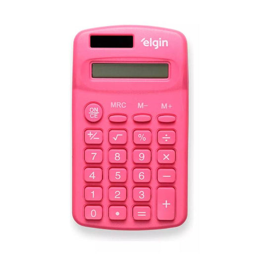 Calculadora Bolso Rosa 8 Dig. Solar Cb1485r Elgin [F108]