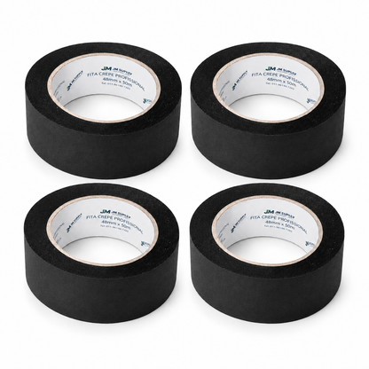 KIT COM 4 FITAS CREPE PRETAS 48MM X 50M