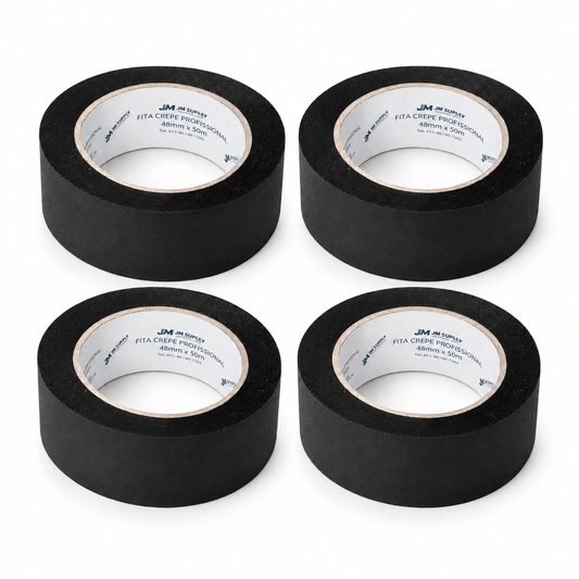 KIT COM 4 FITAS CREPE PRETAS 48MM X 50M