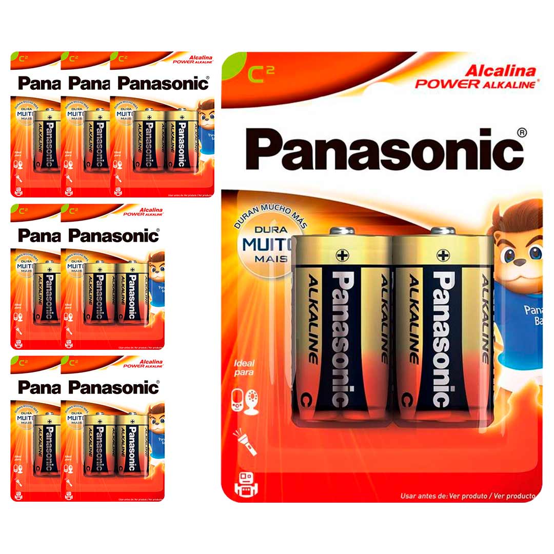 16 Pilhas Alcalinas C Panasonic (8  Cart)