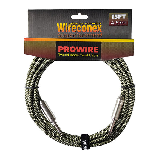 Cabo P10 Prowire Tweed Dourado/verde 3,05m Wireconex [F108]