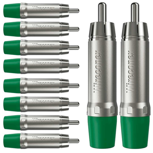 Plug Rca Macho Nickel Verde 10 Un Wireconex [F108]