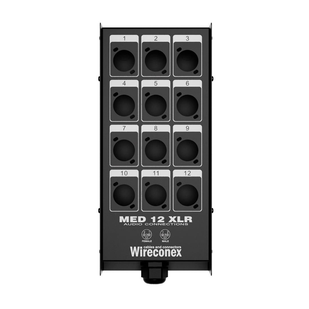 Painel Para Multicabos Sem Conectores 12 Vias Xlr Wireconex [F108]