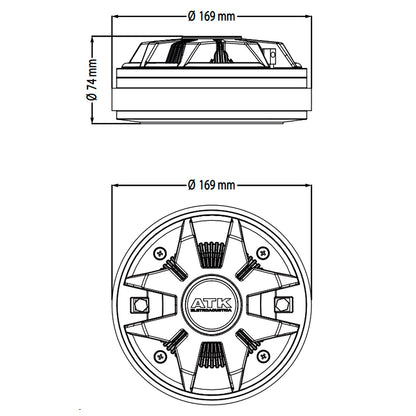 Driver 50mm 80w Rms 8 Ohms - Atk 75mh5016b-8 - Médios E Agudos [F108]