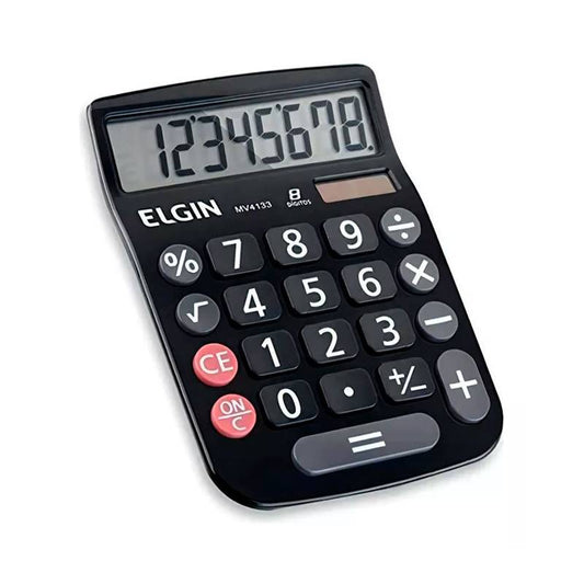 Calculadora Mesa Visor 8 Dig. Preta Mv-4133 Elgin [F108]