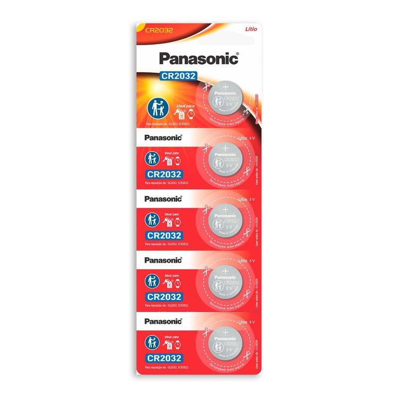 Bateria Cr 2032 Botão Panasonic Cartela Com 05 Unidades [F108]