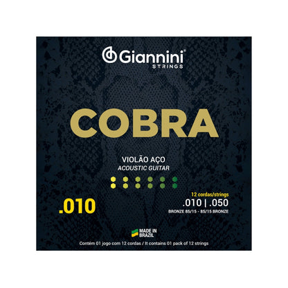 Encordoamento Giannini P/violão Bronze 85/15 Media 12 Cordas Geef12m [F108]