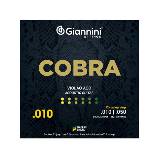 Encordoamento Giannini P/violão Bronze 85/15 Media 12 Cordas Geef12m [F108]