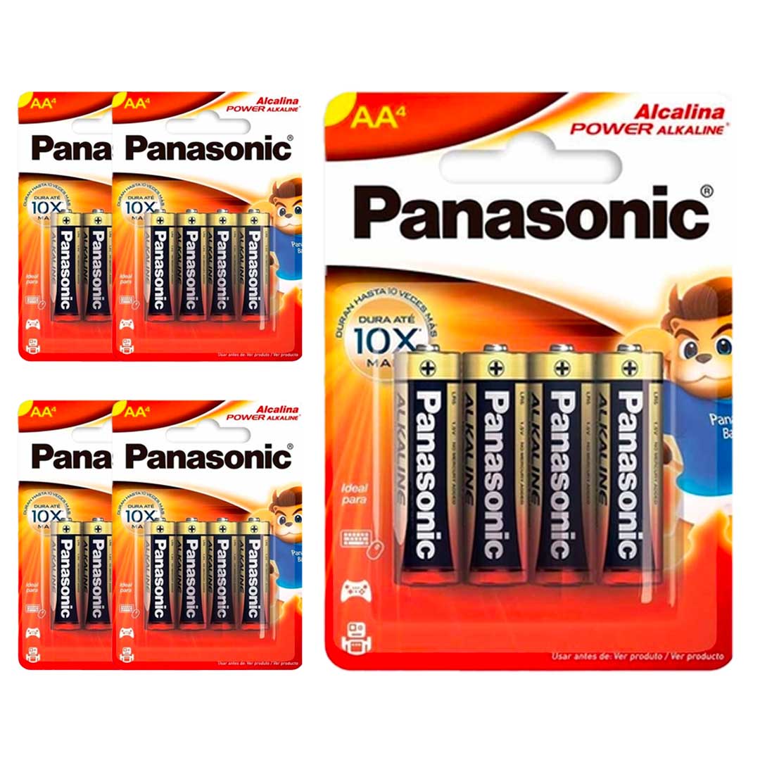 20 Pilhas Alcalinas Aa Panasonic (5 Cart)