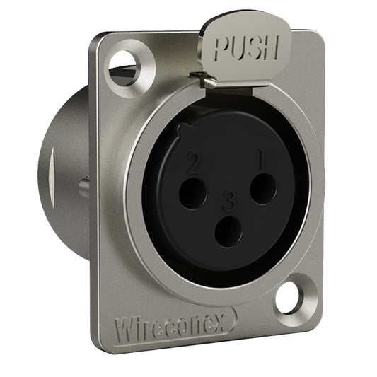 Conector Xlr Femea Wc 1023 Fp Bk Ni 3p Painel Wireconex 10 Unidades [F108]