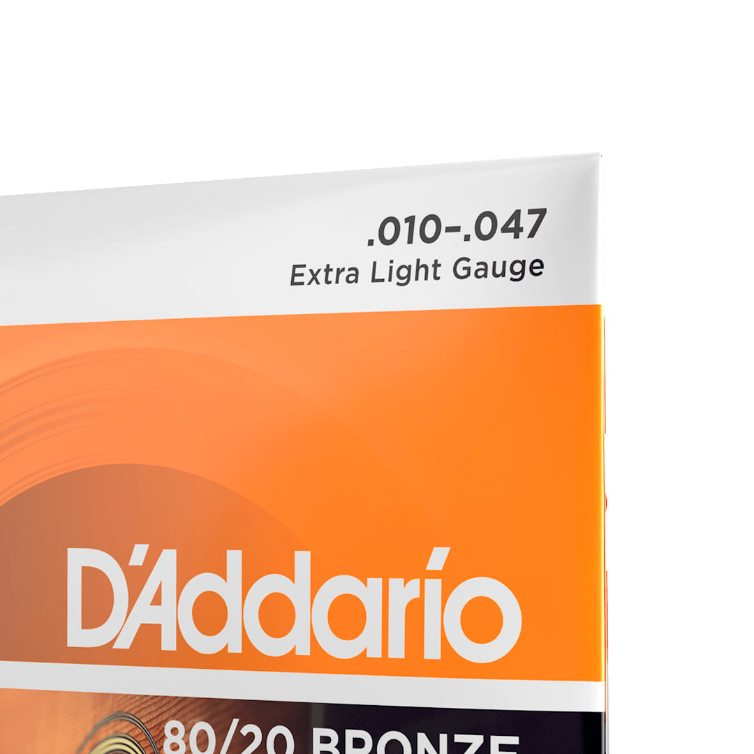 Cordas Para Violão Aço D Addario Bronze 80/20 Ej10-b+pl010 010" 047" Corda Extra Pl010 [F108]