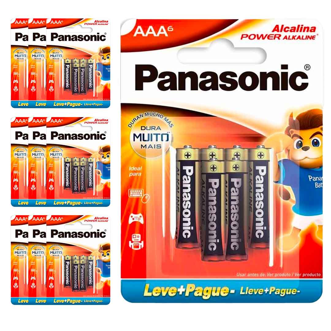 60 Pilhas Alcalinas Aaa Panasonic (10 Cart)