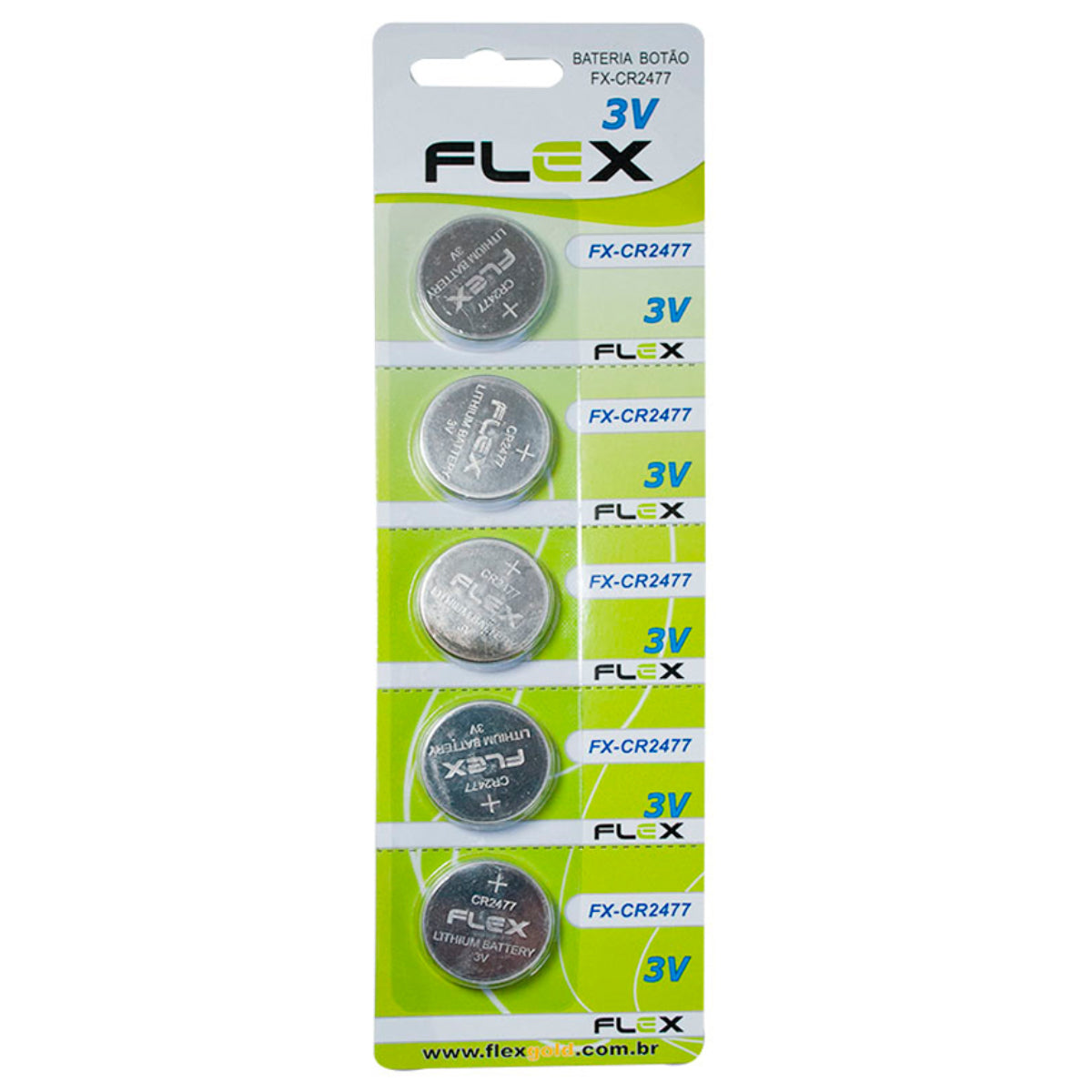 Bateria Cr2477 Cartela Com 5 Unidades Flex [F108]