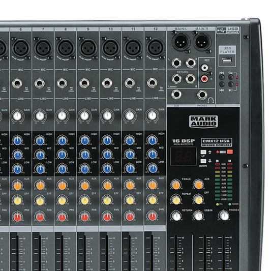 Mesa Som 12 Canais Analógica Usb Cmx12 Mark Audio [F108]
