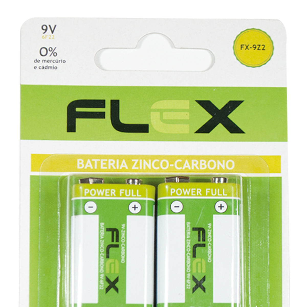 Bateria 9v Zinco Cartela Com 2 Unidades Flex [F108]