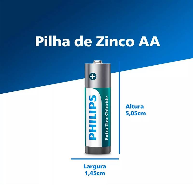 Pilha Zinco Philips Aa R03l4b/59 Philips [F108]