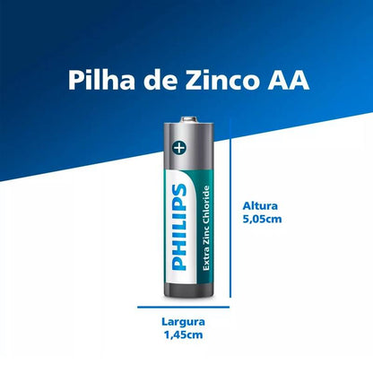Pilha Zinco Philips Aa R03l4b/59 Philips [F108]