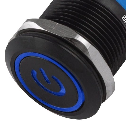 Chave Anti Vandalismo De Pulso Preta 220v/3a Com Led Azul 12v Storm [F108]