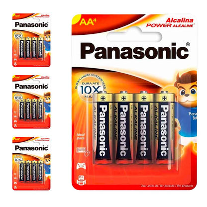 16 Pilhas Alcalinas Aa Panasonic (4 Cart)