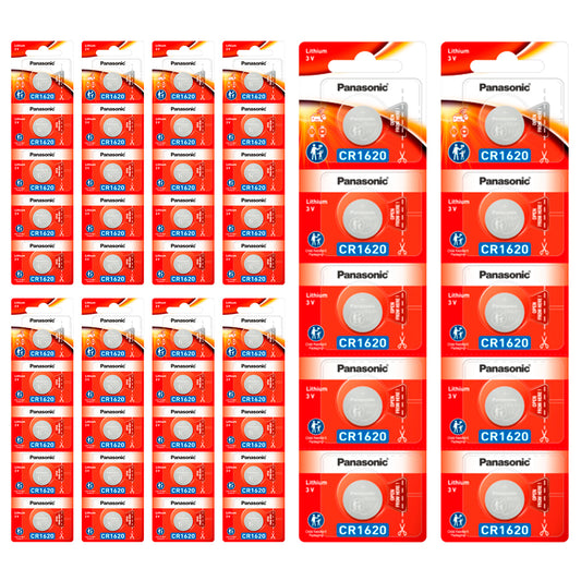 50 Baterias CR1620 Panasonic (10 cartelas)