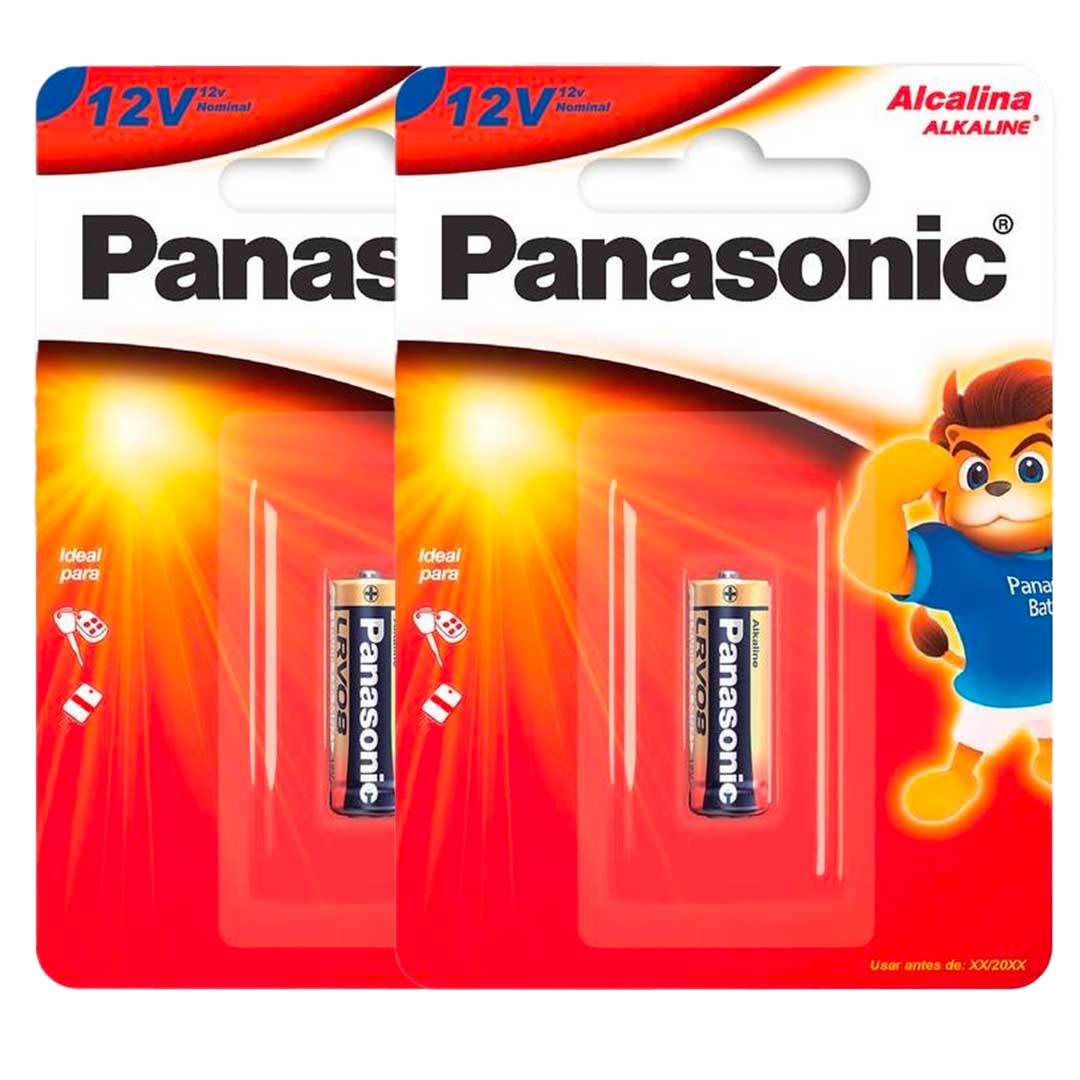 2 Baterias Alcalinas 12v Panasonic Lrv08-1b