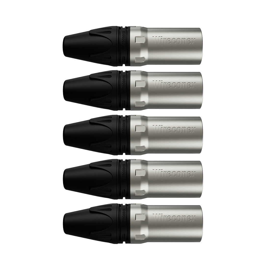 Conector Xlr Macho Wc 1013 Ml Bk Ni 3p Cabo Wireconex 05 Unidades [F108]