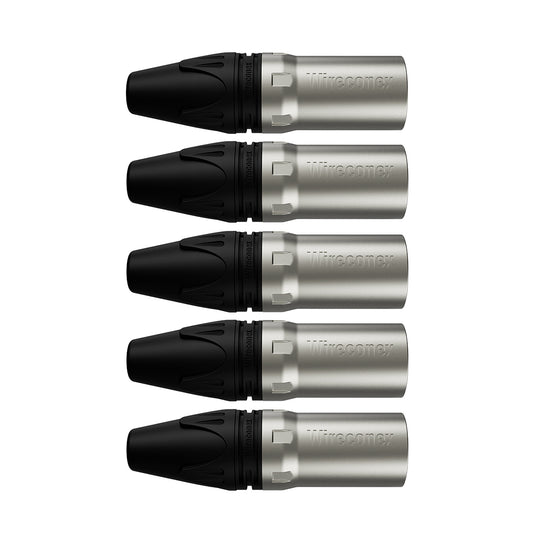 Conector Xlr Macho Wc 1013 Ml Bk Ni 3p Cabo Wireconex 05 Unidades [F108]