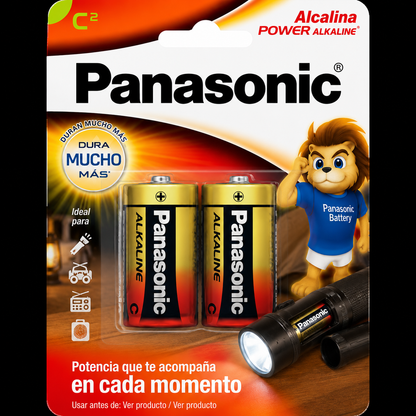 6 Pilhas Alcalinas C Panasonic (3  Cart)