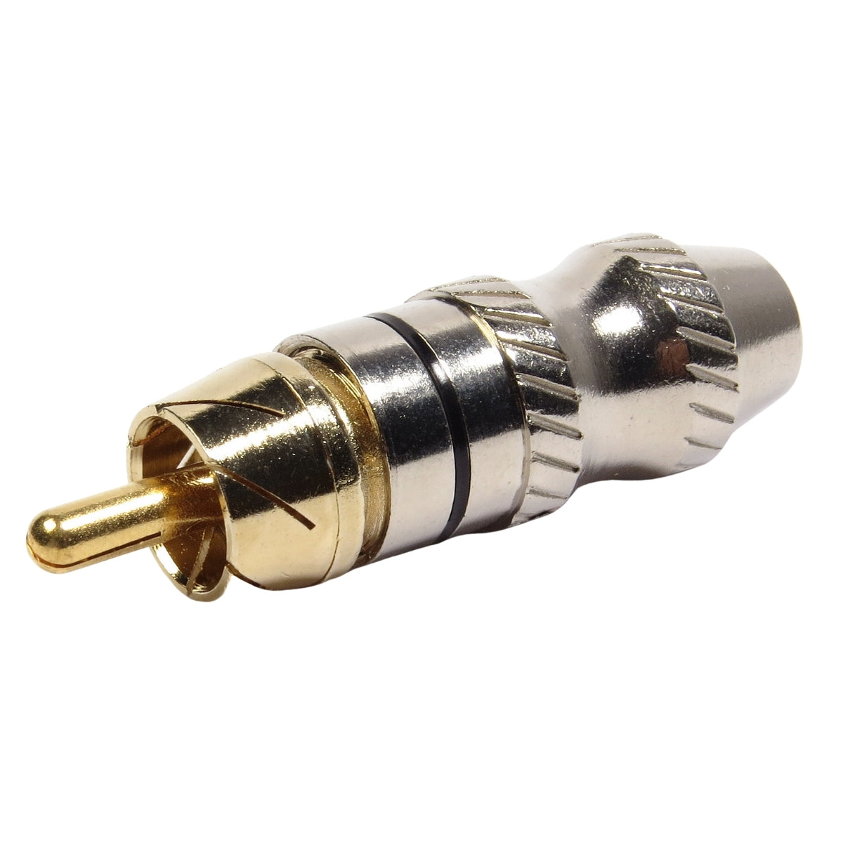 Conector Linha Rca Macho Metal Preto Storm 10 Unidades [F108]