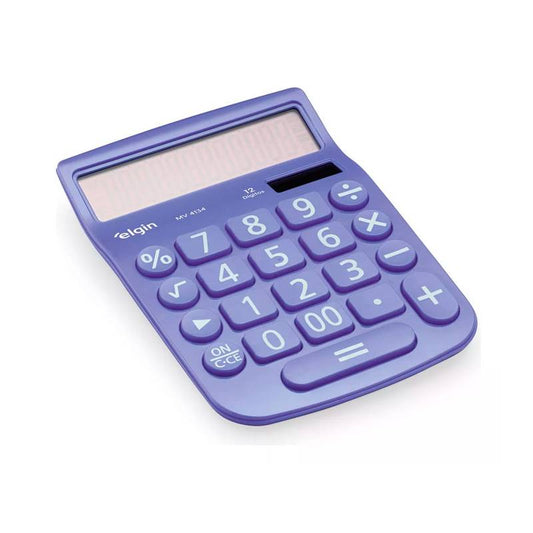 Calculadora Mesa Visor 12 Dig. Azul Mv-4134 Elgin [F108]