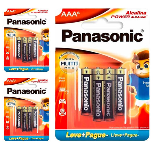 18 Pilhas Alcalinas Aaa Panasonic (3 Cart)