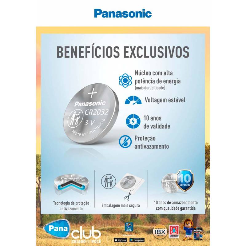 10 Baterias Cr2032 Panasonic (2 Cart)