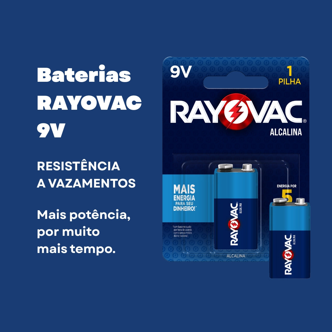 Bateria Alcalina 9v Rayovac Cartela Com 01 Unidade [F108]