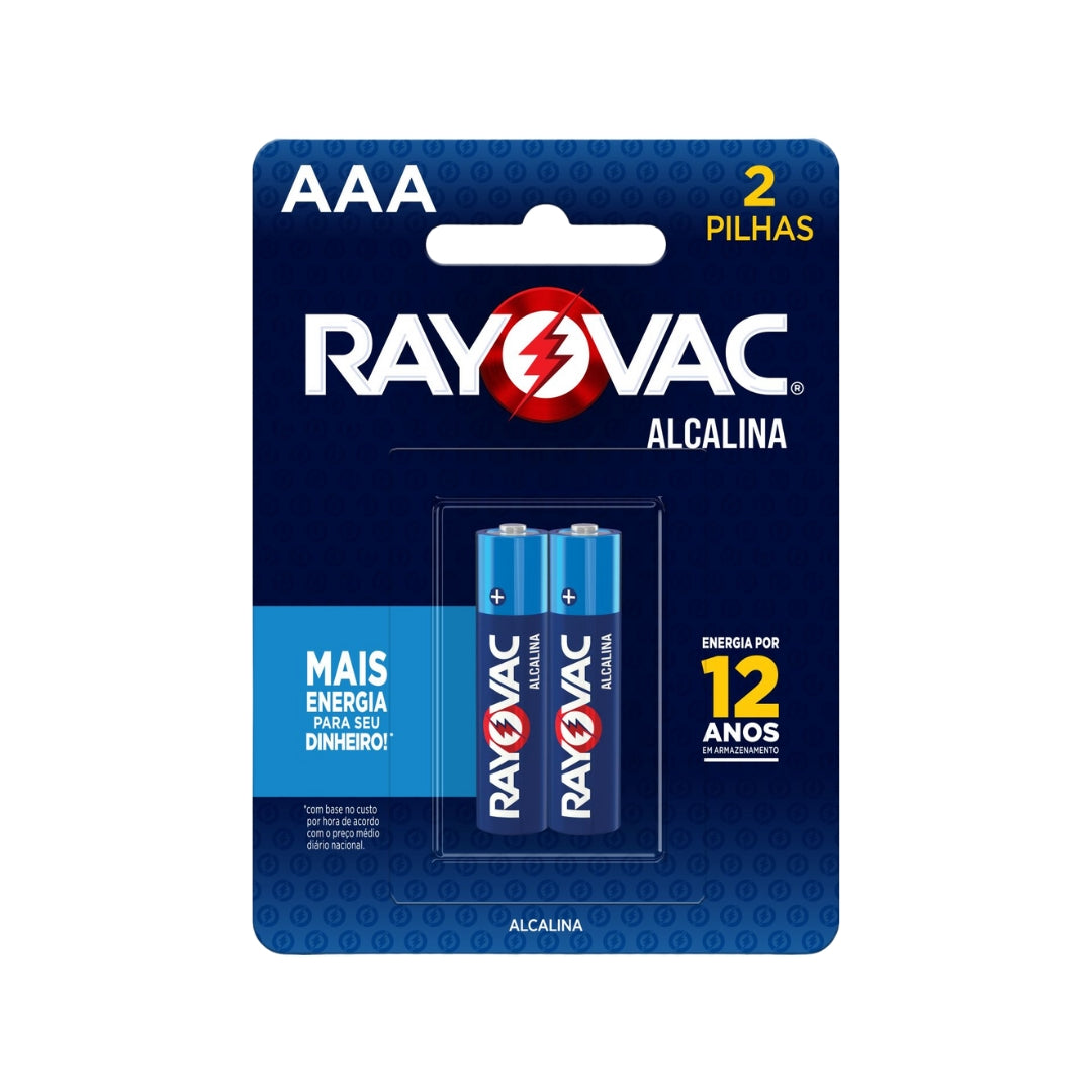 Pilha Alcalina Aaa2 Rayovac Cartela Com 02 Unidades [F108]