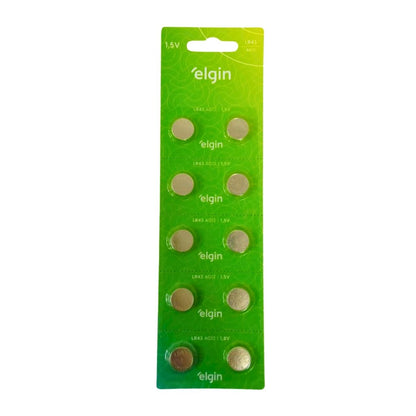 Bateria Lr43 Ag12 10 Unidades Elgin [F108]