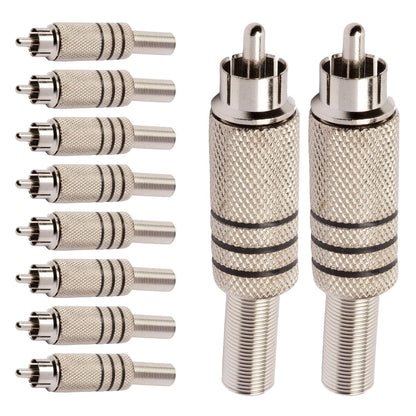 Conector Linha Rca Macho Metal Niquel Preto Storm 10 Unidades [F108]