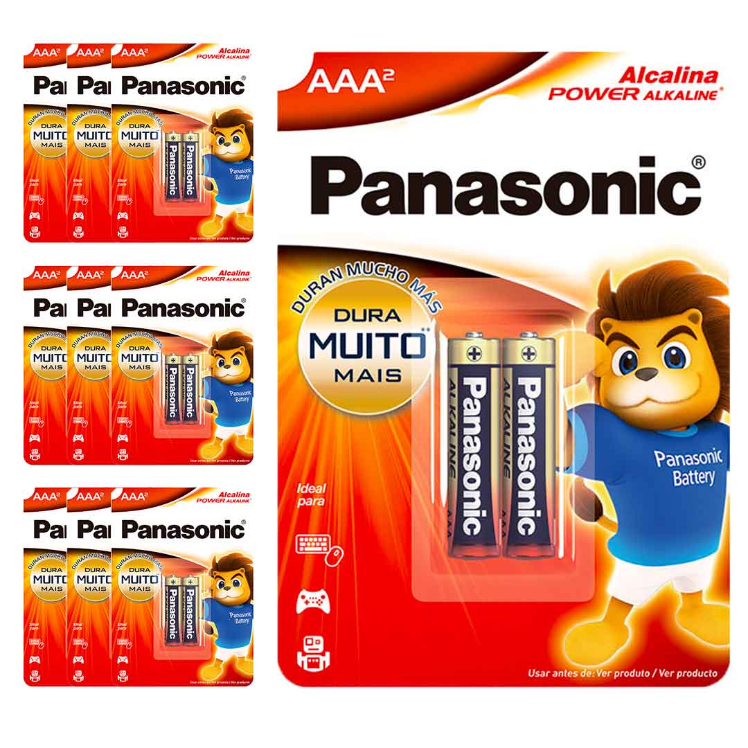 20 Pilhas Alcalinas Aaa Panasonic (10 Cart)