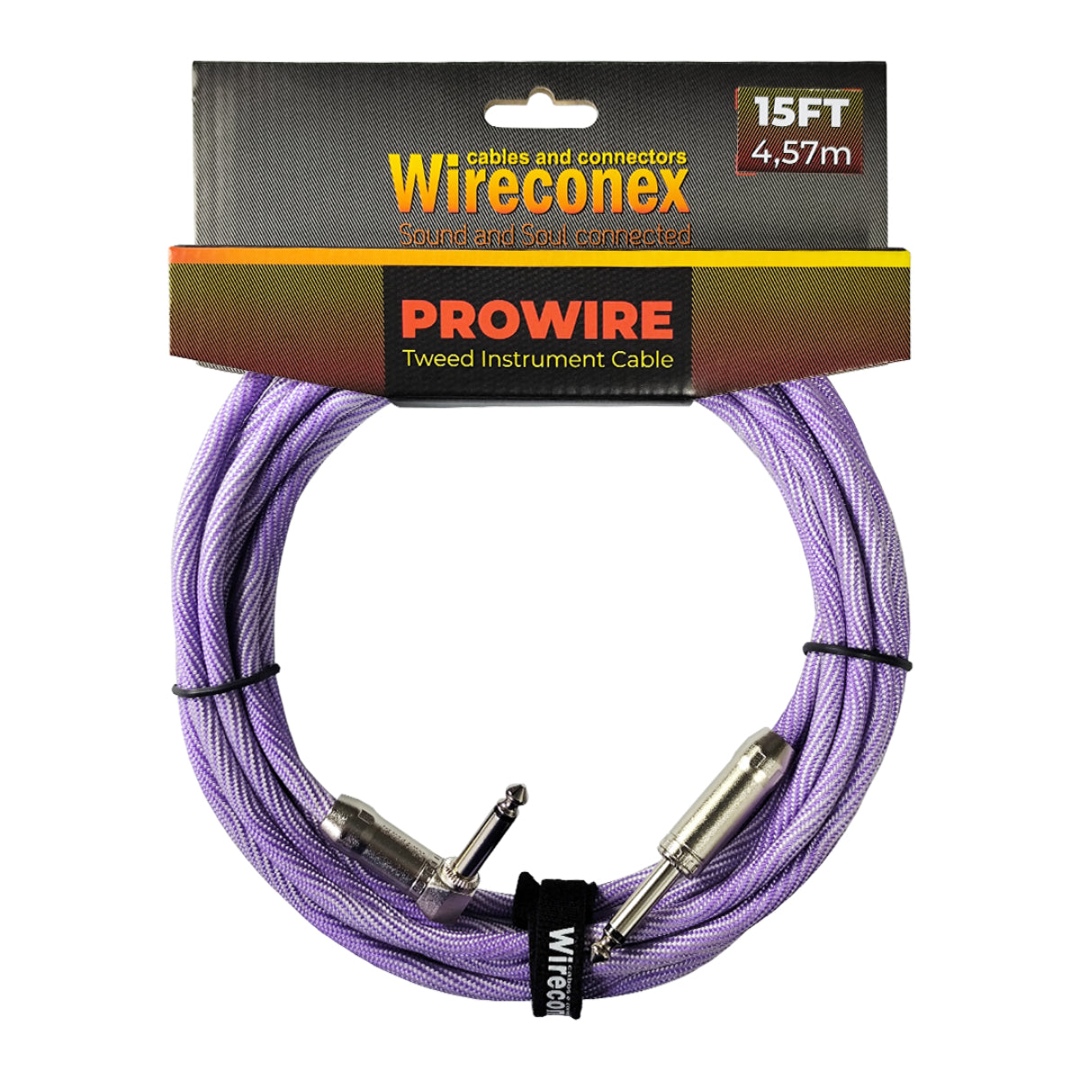 Cabo P10 Prowire Em L Tweed Branco/lilás 3,05m Wireconex [F108]