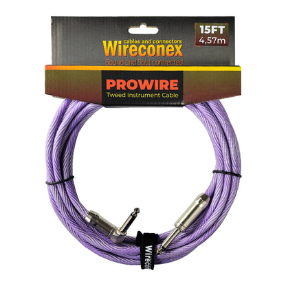 Cabo P10 Prowire Em L Tweed Branco/lilás 3,05m Wireconex [F108]