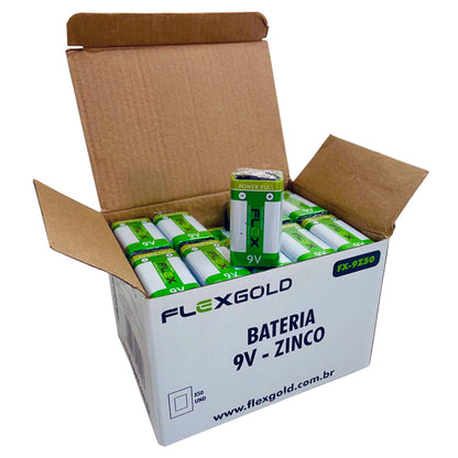 Bateria 9v Zinco Caixa Com 50 Unidades Flex [F108]