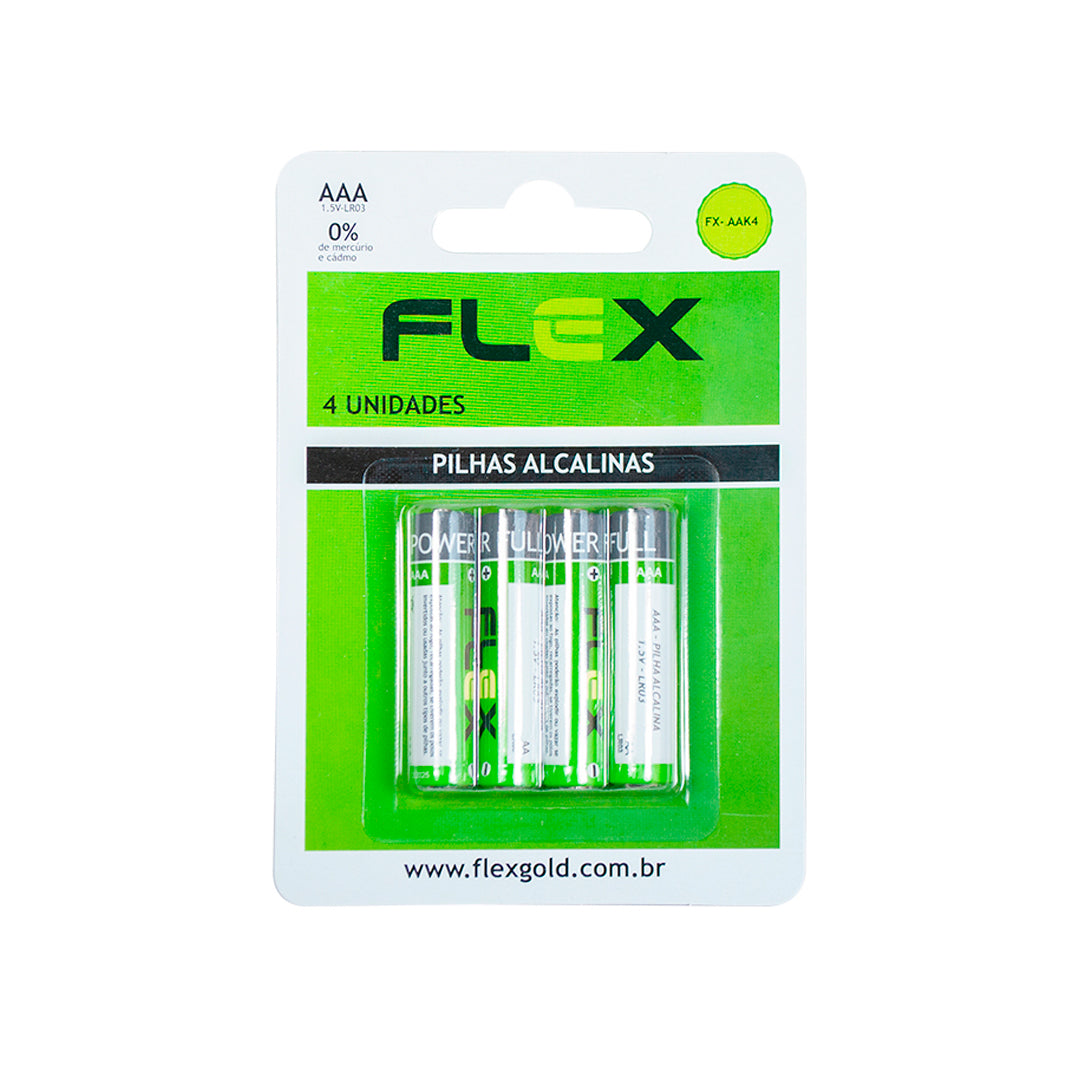 Pilha Alcalina Aa Flex 04 Unidades Fx- Aak4 [F108]