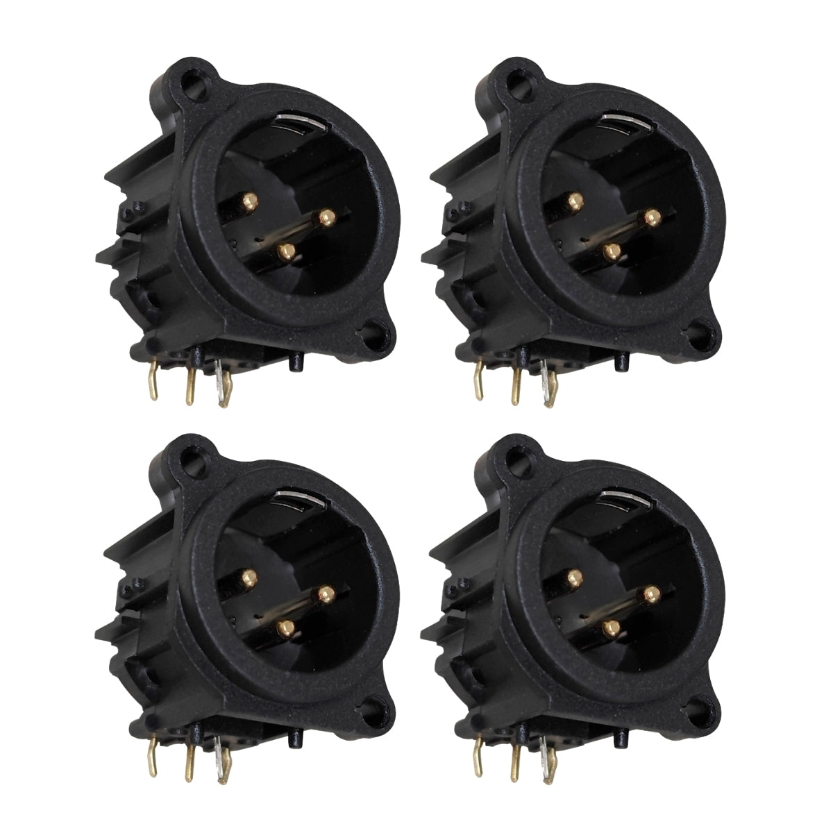 Kit 04 Conectores Xlr Macho P/ Pci 3 Polos Wc 4050 Wireconex [F108]