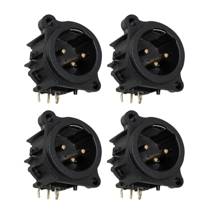 Kit 04 Conectores Xlr Macho P/ Pci 3 Polos Wc 4050 Wireconex [F108]