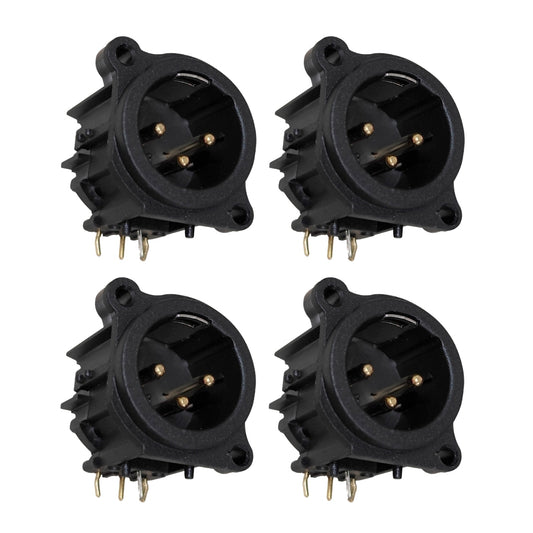 Kit 04 Conectores Xlr Macho P/ Pci 3 Polos Wc 4050 Wireconex [F108]