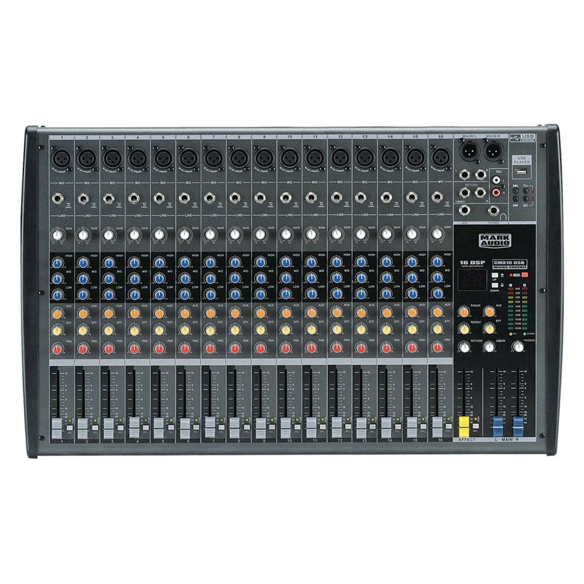 Mesa Som 16 Canais Analógica Usb Cmx016 Mark Audio [F108]