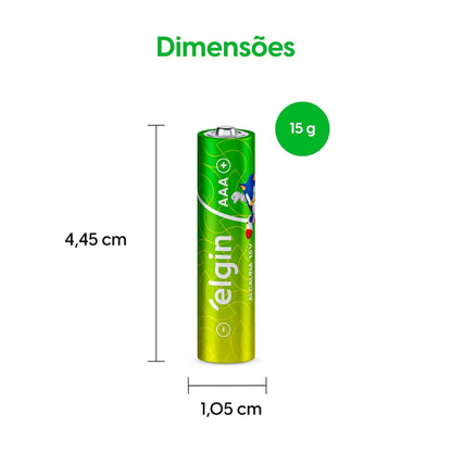 Pilha Alcalina Aaa2 Elgin Cartela Com 02 Unidades [F108]