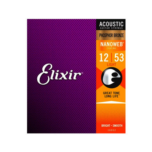 Cordas 012 Light Phosphor Violão Aço Nanoweb Elixir [F108]