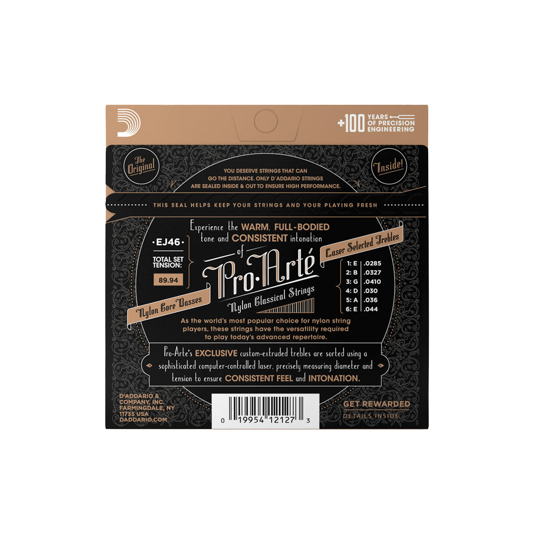 Cordas Para Violão Nylon D Addario Pro-arté Nylon Core Ej46 Prata/transparente [F108]