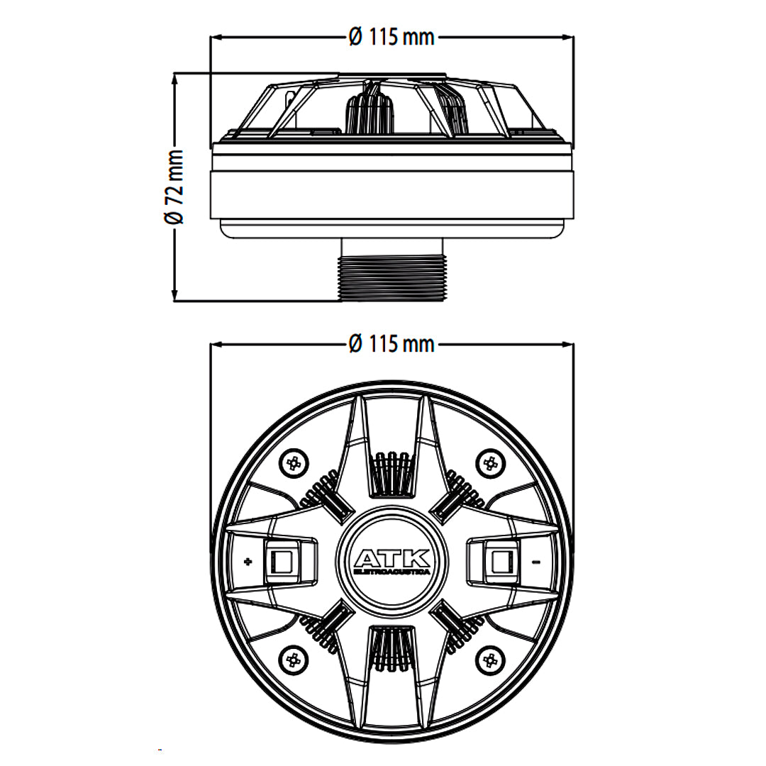 Driver 25mm 50w Rms 8 Ohms - Atk 45mh2510b-8 - Médios E Agudos [F108]