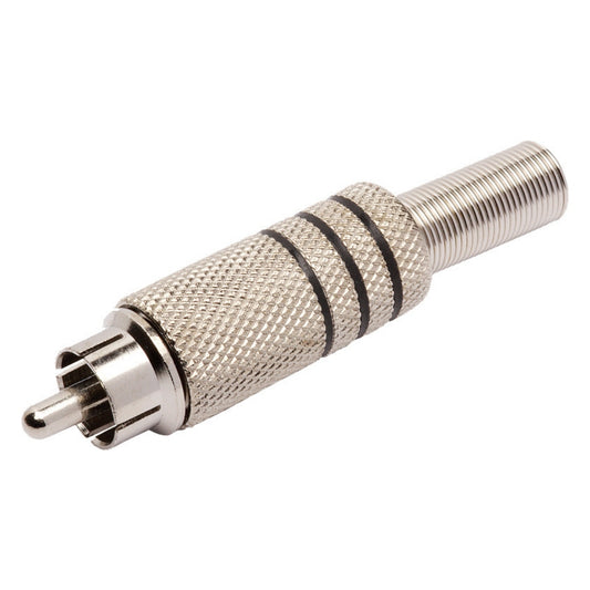 Conector Linha Rca Macho Metal Niquel Preto Storm 10 Unidades [F108]